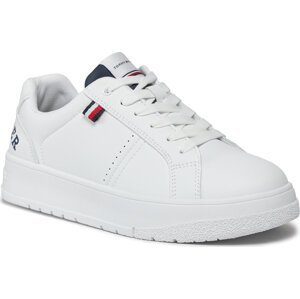 Sneakersy Tommy Hilfiger Logo Low Cut Lace-Up Sneaker T3X9-33360-1355 S White/Blue X336