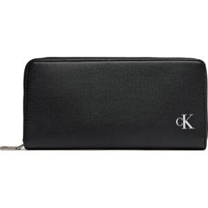 Velká dámská peněženka Calvin Klein Jeans Block Zip Around Pu K60K611478 Black BEH