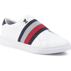 Sneakersy Tommy Hilfiger Slip On Elastic Casual Sneaker FW0FW04597 White YBS