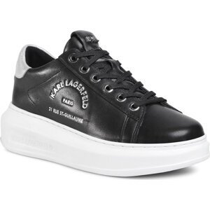 Sneakersy KARL LAGERFELD KL62538 Black Lthr W/Silver
