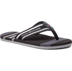 Žabky Tommy Hilfiger Striped Beach Sandal FM0FM02085 Black 990