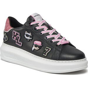 Sneakersy KARL LAGERFELD KL62574 Black Lthr W/Pink