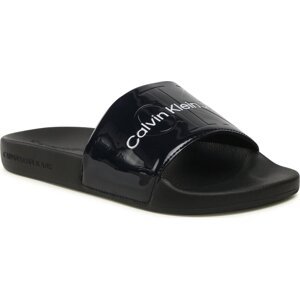 Nazouváky Calvin Klein Jeans Slide Metallic Monologo YW0YW00638 Metallic Blue