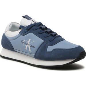 Sneakersy Calvin Klein Jeans Runner Sock Laceup Ny-Lth YM0YM00553 Iceland Blue/Dark Denim/White 0G1