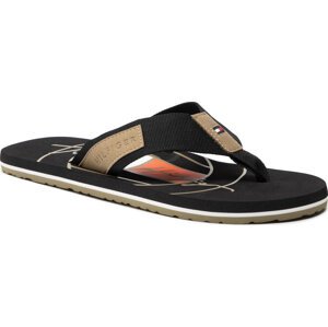 Žabky Tommy Hilfiger Embossed Hilfiger Beach Sandal FM0FM03982 Black BDS