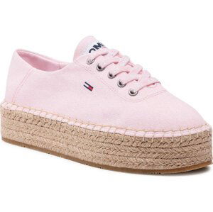 Espadrilky Tommy Jeans Essential Flatform Espadrille EN0EN01434 Light Pink TOG