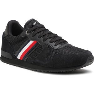 Sneakersy Tommy Hilfiger Iconic Material Mix Runner FM0FM03470 Black BDS