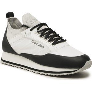 Sneakersy Calvin Klein Low Top Lace Up Nylon HM0HM00921 White/Black 0K9