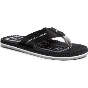 Žabky Tommy Hilfiger Massage Footbed Th Beach Sandal FM0FM02695 Black BDS