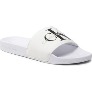 Nazouváky Calvin Klein Jeans Slide Monogram Co YW0YW00103YAF Bright White YAF