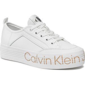 Sneakersy Calvin Klein Jeans Vulc Flatf Low Wrap Around Logo YW0YW01025 White YBR