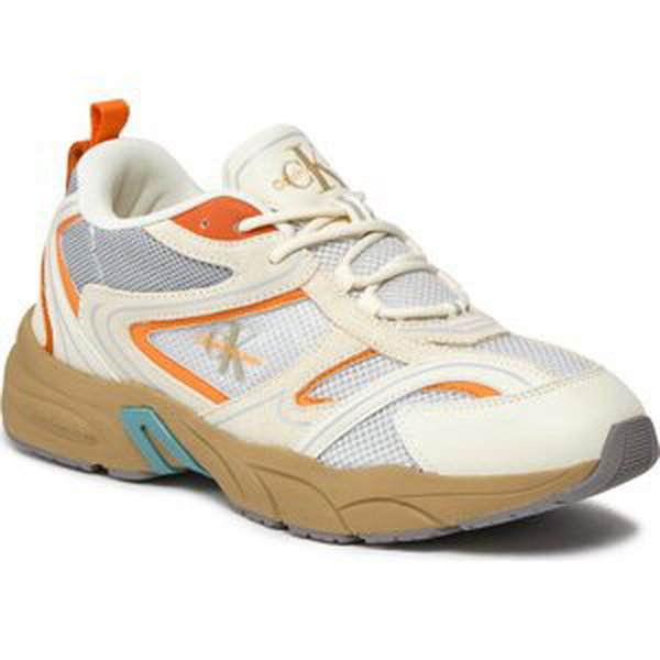 Sneakersy Calvin Klein Jeans Retro Tennis Su-Mesh YM0YM00589 Bright White/Coral Rose 02T
