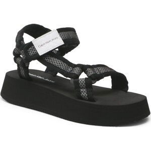 Sandály Calvin Klein Jeans Prefresato Sandal Webbing Mesh YW0YW00969 Černá