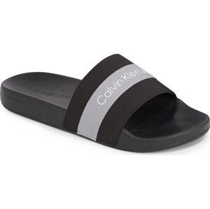 Nazouváky Calvin Klein Jeans Slide Printed Logo Web YW0YW01244 Black/Formal Grey/Bright White BEH