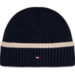 Čepice Tommy Hilfiger Block Flag Short Beanie AM0AM12030 Space Blue / Cashmere Creme DW6