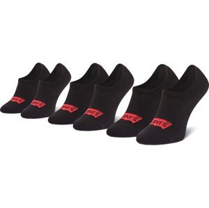 Sada 3 párů kotníkových ponožek unisex Levi's® 37157-0593 Jet Black