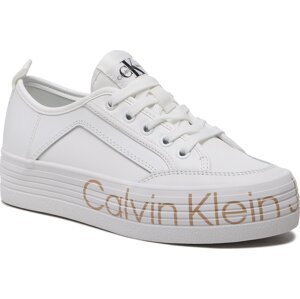 Sneakersy Calvin Klein Jeans Vulc Flatf Low Wrap Around Logo YW0YW01025 White YBR