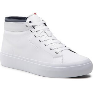Sneakersy Tommy Hilfiger Prep Vulc High Leather FM0FM04172 White YBR