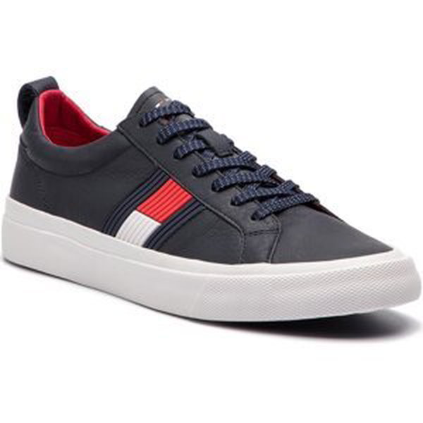 Sneakersy Tommy Hilfiger Flag Detail Leather Sneaker FM0FM01712 Midnight 403