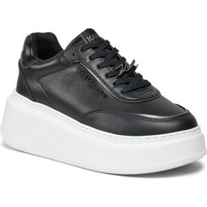 Sneakersy KARL LAGERFELD KL63519 Black Lthr w/Silver 00S