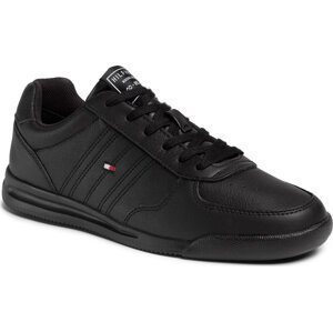 Sneakersy Tommy Hilfiger Lightweight Leather Sneaker Flag FM0FM02740 Black BDS