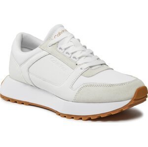 Sneakersy Calvin Klein Low Top Lace Up Mix HM0HM00853 White/Gum OK5