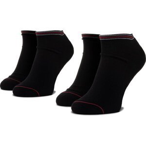 Sada 2 párů pánských nízkých ponožek Tommy Hilfiger 372022001 Black 200