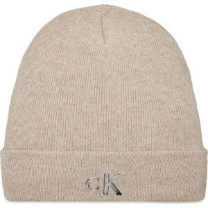 Čepice Calvin Klein Jeans Minimal Monogram Beanie K60K611542 Plaza Taupe PED