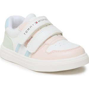Sneakersy Tommy Hilfiger Flag Low Cut Velcro Sneaker T1A9-32690-1355 S White/Multicolor X256