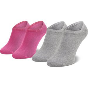 Sada 2 párů dámských nízkých ponožek Tommy Hilfiger 301390 Pink Combo 043