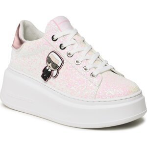 Sneakersy KARL LAGERFELD KL63530F White Textured Lthr W/Pink