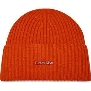 Čepice Calvin Klein Ck Must Logo Beanie K60K611401 Flame SA3