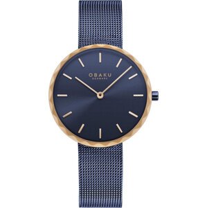 Hodinky Obaku Folder V252LXSLML Navy/Rose Gold