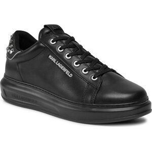 Sneakersy KARL LAGERFELD KL52576 Black Lthr w/Silver 00S