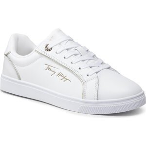 Sneakersy Tommy Hilfiger Signature Piping Sneaker FW0FW06869 White/Gold 0K6