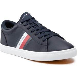 Sneakersy Tommy Hilfiger Essential Leather Vulc Stripes FM0FM03722 Desert Sky DW5