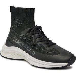 Sneakersy KARL LAGERFELD KL53141 Black Knit Textile K00