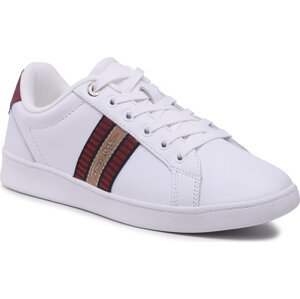 Sneakersy Tommy Hilfiger Signature Webbing Court Sneaker FW0FW06803 White YBR