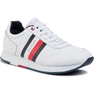 Sneakersy Tommy Hilfiger Corporate Leather Flag Runner FM0FM02651 White YBS