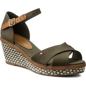 Espadrilky Tommy Hilfiger Iconic Elba Sandal Basic FW0FW02648 Olive Night 010