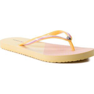 Žabky Tommy Hilfiger Flat Beach Sandal Stripe Print FW0FW04043 Golden Haze 731