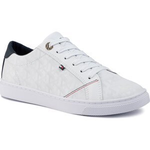 Sneakersy Tommy Hilfiger Tommy Jacquard Leather Sneaker FW0FW04602 White YBS