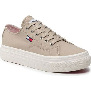 Tenisky Tommy Hilfiger Flatform EN0EN01673 Savannah Sand ACM