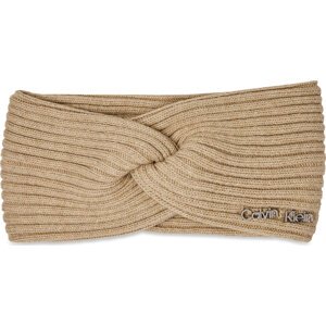 Textilní čelenka Calvin Klein Ck Must Logo Twisted Headband K60K611400 Silver Mink PFA