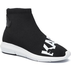 Sneakersy KARL LAGERFELD KL61140 Black Knit Textille W/White