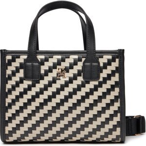 Kabelka Tommy Hilfiger Th City Small Tote Woven AW0AW16086 Černá