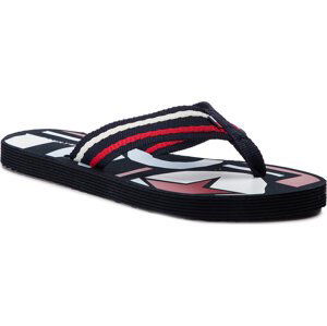 Žabky Tommy Hilfiger Flat Beach Sandal Happy Print FW0FW04013 Midnight 403