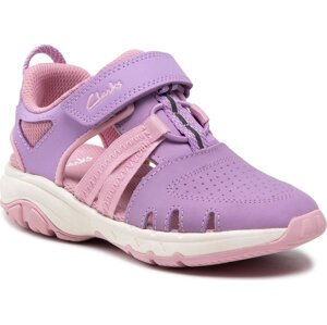 Sandály Clarks Rock Surf K 261576576 Lilac Leather