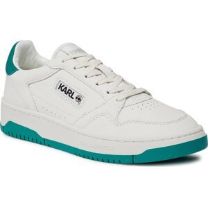Sneakersy KARL LAGERFELD KL63024 White Lthr w/Dk Green 01F