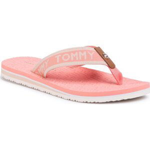 Žabky Tommy Hilfiger Th Embossed Flat Beach Sandal FW0FW04805 Island Coral SN7